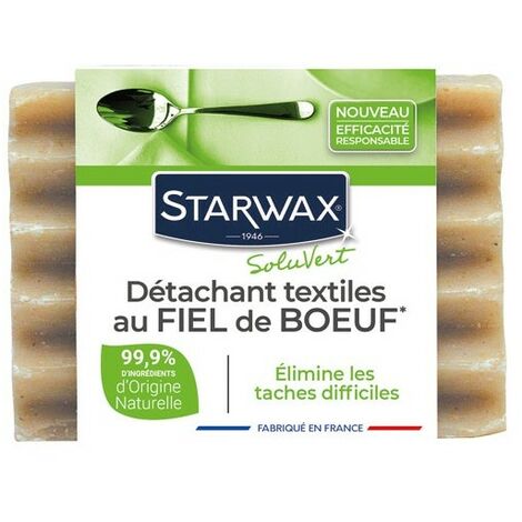 STARWAX SOLUVERT - Savon détachant textile au fiel de boeuf 100g soluvert