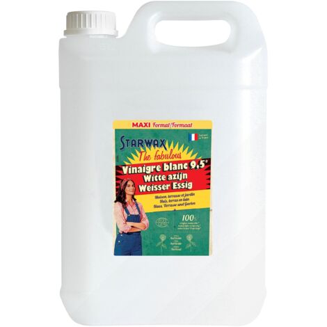 STARWAX The Fabulous - Aceto bianco 9,5° - Prodotto per la pulizia multiuso - 100% di origine naturale - Senza profumo - Prodotto in Francia - Bidone 6 L