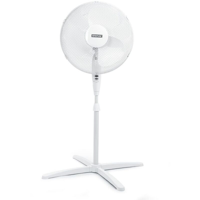 Image of Status 16 White Stand Fan Oscillating 3 Speed