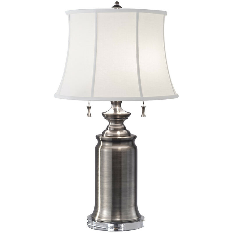 Stateroom - 2 Light Table Lamp Antique Nickel, E27 - Elstead