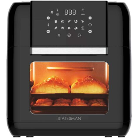 Statesman SKAF05015BK Digital Air Fryer 5 Litre, 1500W, 90 Minute Timer, 360 Hot Air Circulation, 8 Pre Set Cooking Programes, Digital Touch Control Panel