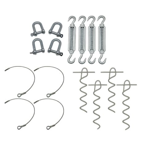Static Caravan Tie Down Kit with Screw Picket Anchors (Restraining Tether Mobile Home Siting)