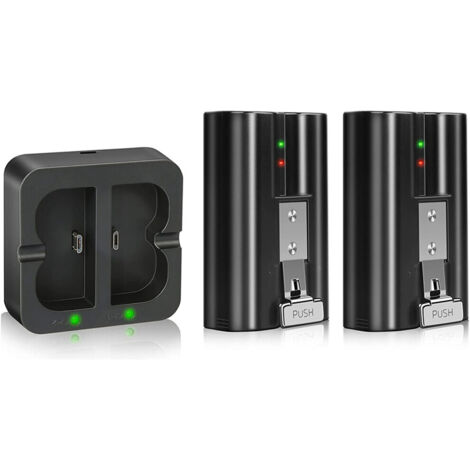 Station charge USB avec 2 batteries lithium rechargeables 3.65V 6040mAh pour caméra Ring 1/2/3/4