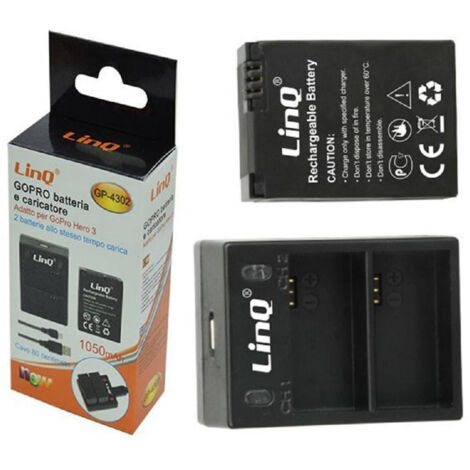 Station D'accueil Double Base De Chargement + Batterie 1050mah Pour Gopro Hero 3 Gp-4302