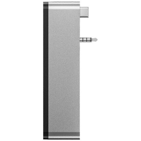 Station d'accueil intelligente Type-C Hub 5 en 1 avec port USB 3.0 et prise audio RJ45 3,5 mm