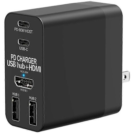Station d'accueil pour ordinateur portable et téléphone compatible HDMI Type-C avec adaptateur de port USB 3.0 4 en 1 - États-Unis