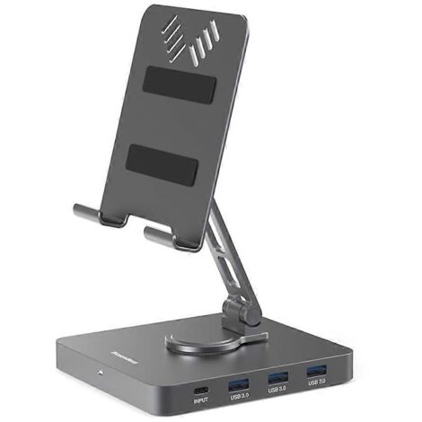 Station d'accueil Type-C, convertisseur compatible HDMI, support rotatif multifonction, support de téléphone 10 en 1