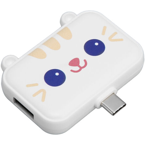 Station d'accueil USB-C 3 en 1 multifonction, charge rapide et transfert de données pour PC Windows et téléphones Android, couleur blanc.