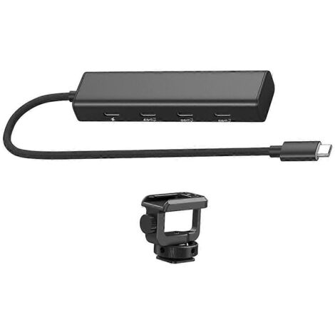 Station d'accueil USB-C avec adaptateur de griffe porte-accessoires 4 en 1, dongle multiport