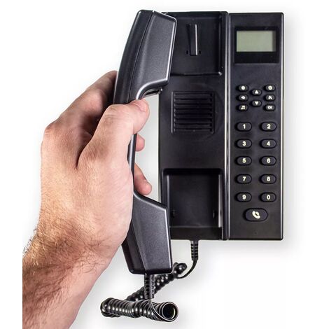 Station d'appel additionnelle noire pour interphone de bureau sans-fil 300 mètres (avec écran LCD)