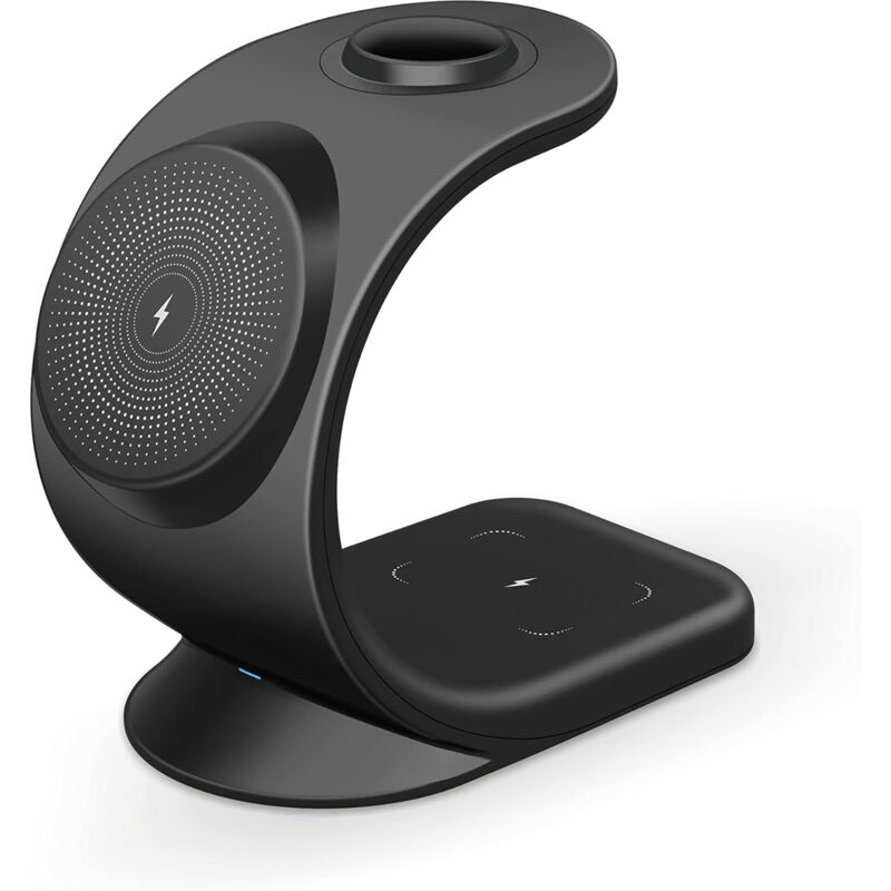Station de Charge Magnétique Compatible avec iPhone, Apple Watch et AirPods - 3-in-1 Station Charger - 18W Chargeur Rapide sans Fil Compatible avec