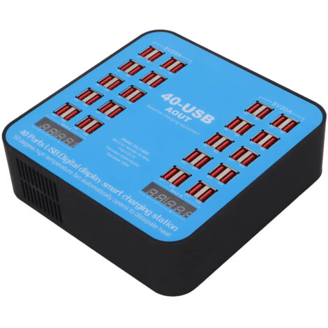 Station de charge multiport USB WLX-840, hub 40 ports 200 W, compatible avec téléphones portables et tablettes, prise standard américaine 100-240 V