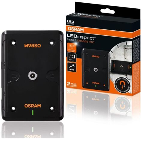 Station de charge OSRAM LEDinspect SINGLE CHARGE PAD, chargeur solo sans fil, sortie USB-A, LEDIL423, aimants puissants