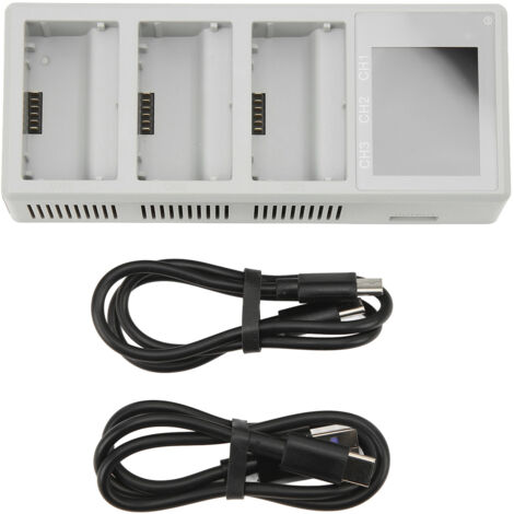 Station de charge pour batteries drone DJI Mini 3 Pro/3, hub 2 voies avec écran LCD, chargeur USB pour 3 batteries.