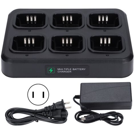 Station de charge rapide six voies pour radios Motorola, chargeur de batterie multi-appareils 110‑240V avec prise US