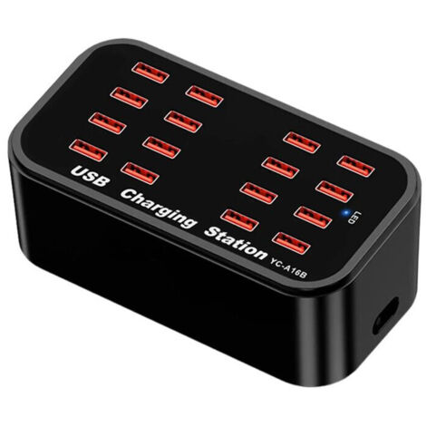 Station de Charge USB 16 Station de Charge Chargeur USB pour écouteurs de Voiture Plusieurs Appareils Ordinateur Portable Smartphones Prise UE