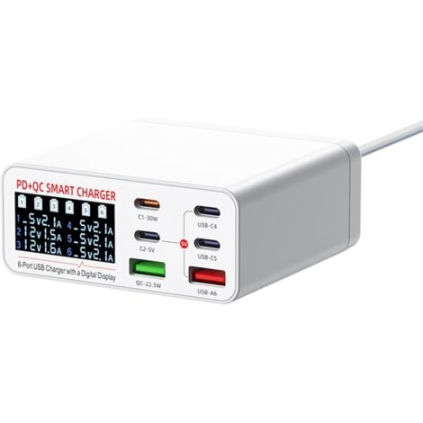 Station de Chargeur USB Multi - Ports - Bloc Mural de Charge Rapide de