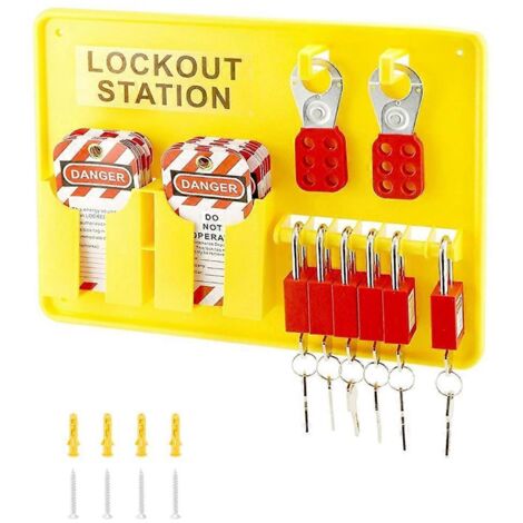 Station de consignation/déconsignation, 6 cadenas de sécurité, station de consignation comme illustrée