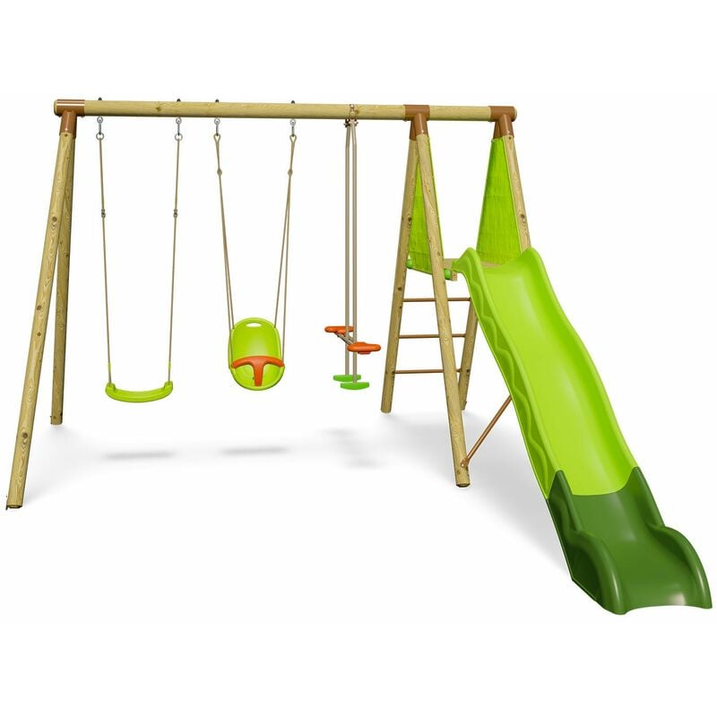 Trigano - Balançoire en bois 2,30 m Topwood olvi - 6 enfants