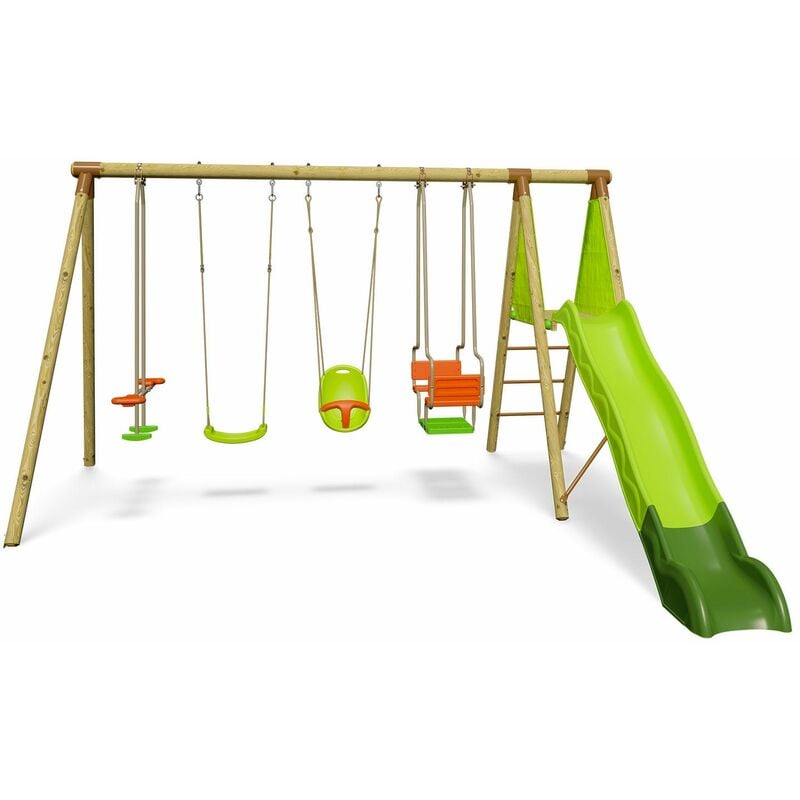 Balançoire en bois 2,30 m Topwood XOLTI - 8 enfants