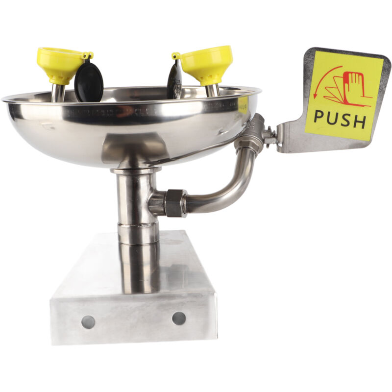 Station de lavage oculaire de bureau en acier inoxydable 304, station de lavage oculaire murale, dispositif de lavage oculaire en acier inoxydable,