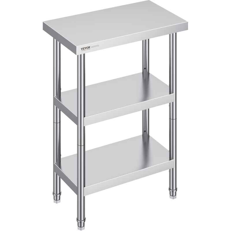 VEVOR Stainless Steel Food Prep Table Commercial Kitchen Work Table 35.6x61 cm