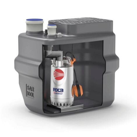 Station de relevage 100L Pedrollo 550W Pompe Inox 220V - 180 L/min Evacuation Eaux Usées - 9m maxi Hauteur Manométrique