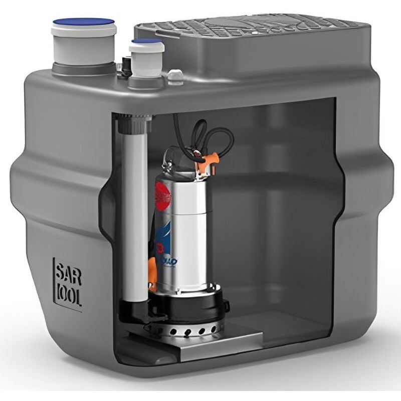 Station de relevage 100L Pedrollo SAR100TOP2VORTEX - Pompe a eau 0,37 kW jusqu'à 10,8 m3/h monophasé 220V