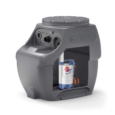 Station de relevage 250L Pedrollo 370W Pompe de relevage VORTEX 220V - 180 L/min Evacuation Eaux Sales ou Eaux Usées - 7m maxi Hauteur Manométrique