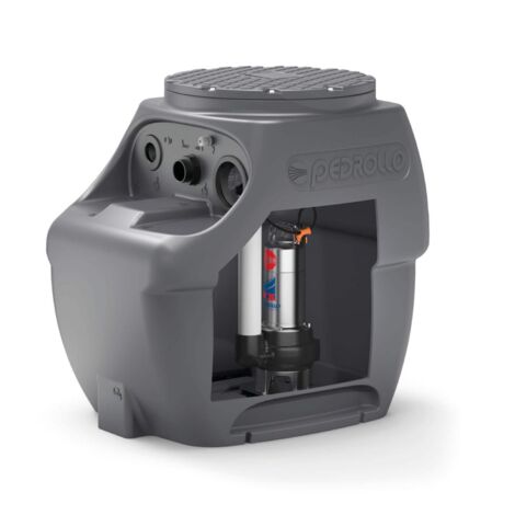 Station de relevage 250L Pedrollo 750W Pompe Inox 220V - 400 L/min Evacuation Eaux Sales ou Chargées - 11m maxi Hauteur Manométrique