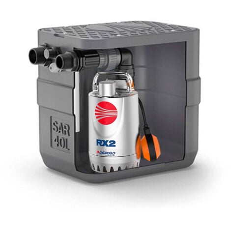 Station de relevage 40L Pedrollo 250W Pompe Inox 220V - 160 L/min Evacuation Eaux Usées - 8m maxi Hauteur Manométrique