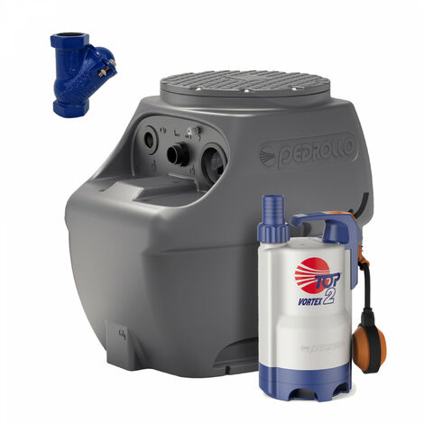 Station De Relevage Eaux Usées 250l Pedrollo Sar250 Top2 Vortex 6m³/h + Clapet Anti-retour