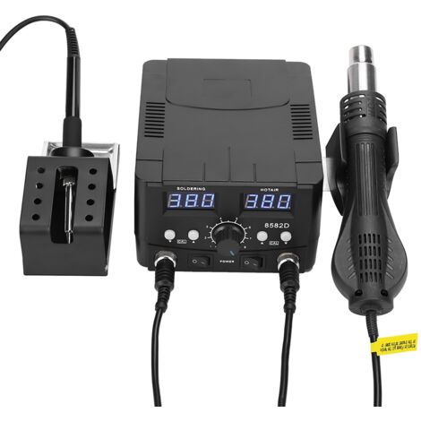 Station de réparation pour fer à souder 2 en 1 avec écran numérique LED pour pistolet à air chaud 8582D, prise UE 750 W