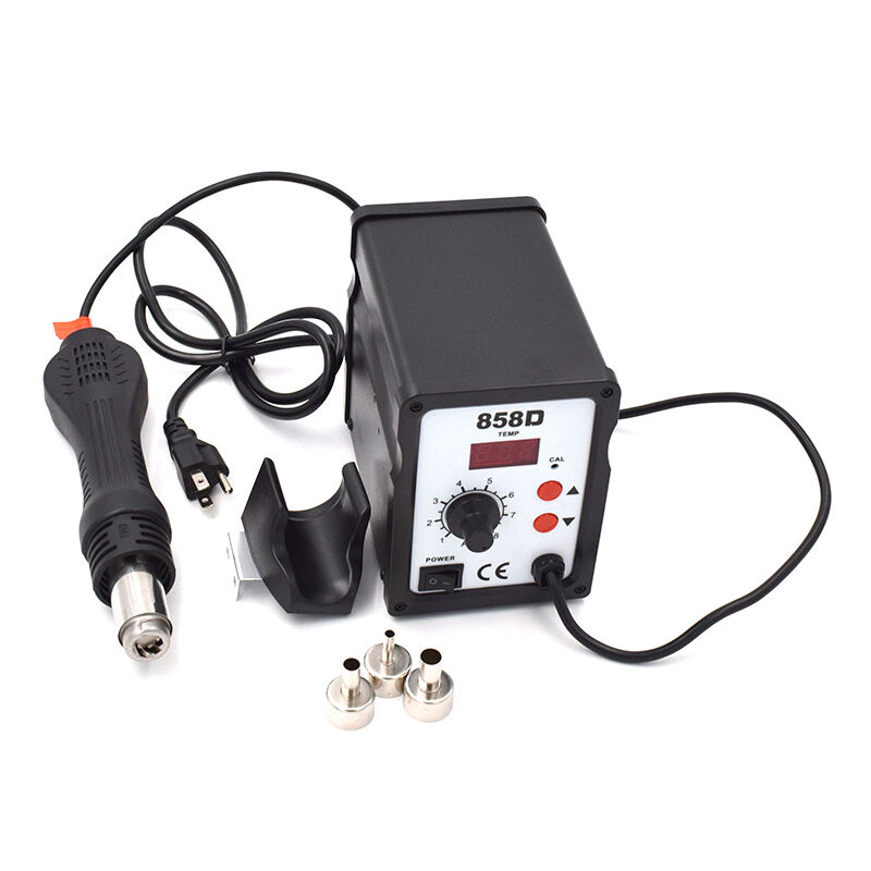 Station de soudage à air chaud 700W,858D Soudure a Air Chaud, Hot-Air Soldering Rework Station LED Digital affichage 100480°C,Station reprise air