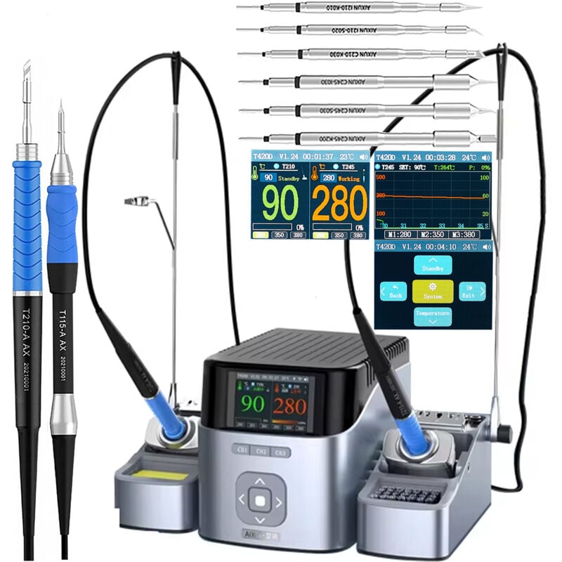 Station de soudage double précision Aixun (T210+T115) T420D avec 6 pointes (K,S,I) WIFI