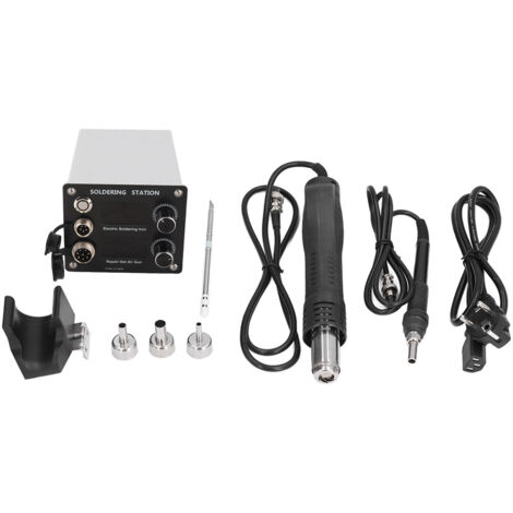 Station de soudage, pistolet à air chaud et fer à souder 2 en 1 : kit d'outils numériques pour le bricolage et la réparation