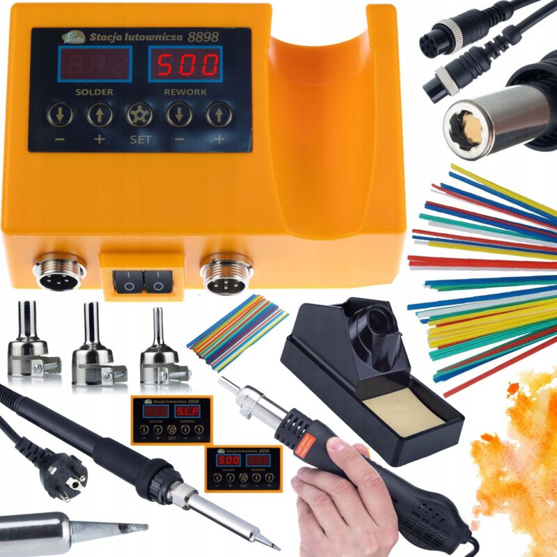 Stazione di saldatura Rosfix 2in1 (aria calda e 900M) Rosfix Orange Husky OH660 Electric S Series + Kit Prowelder Mini Rosfix: set completo di