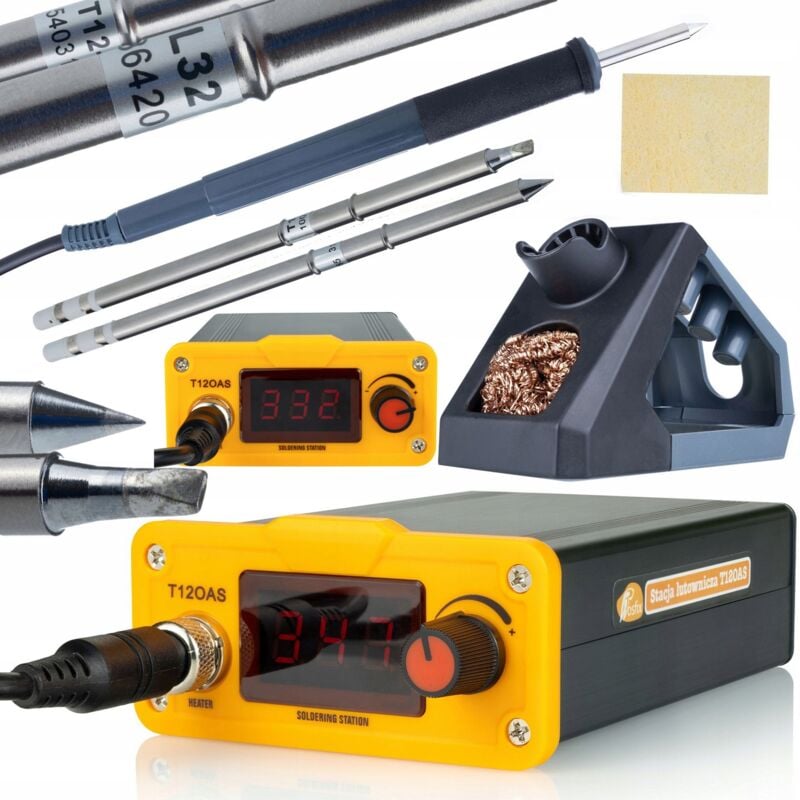 Rosfix Stazione di saldatura per punte T12 Rosfix Orange Akbash Standard T12OAS + Punta saldante con riscaldatore integrato T12-B + T12-D32