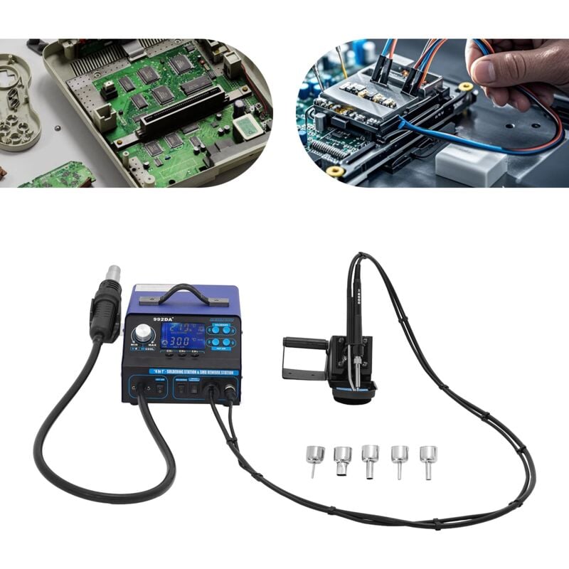 Station de soudure de reprise de bga smd, station de soudure de reprise numérique D'affichage à cristaux liquides de sèche-cheveux de pistolet à air