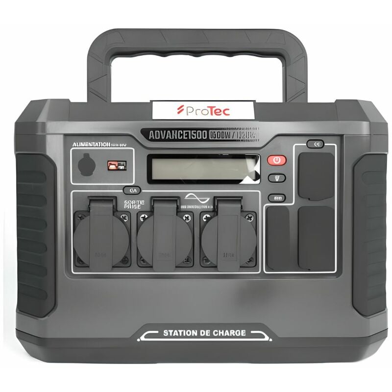 Station d'énergie portable Advance 1500 - Générateur électrique - 1328Wh/1500W - Sortie ac - Noir - Protec
