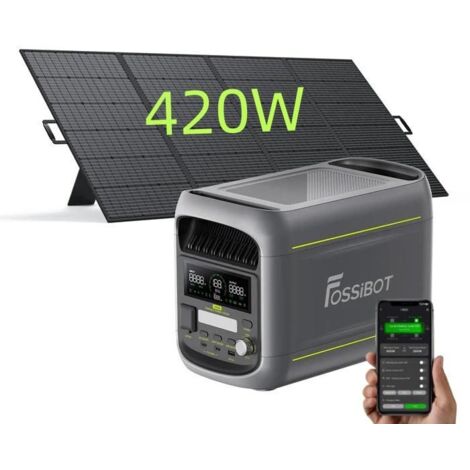 Station électrique portable - FOSSIBOT - F1800 - 1024W/1800W - Pack 420W solaire - LiFePO4 4000 cycles