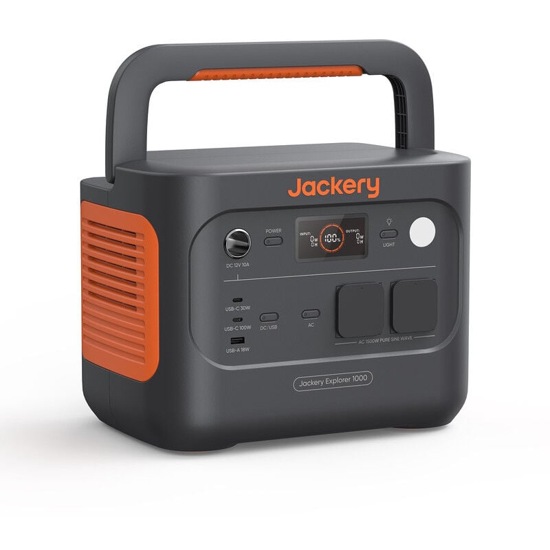 Jackery - Station Électrique Portable Explorer 1000 v2, 1070Wh Batterie LiFePO4, 1500W Sortie, 6 Ports ca/cc usb-c/a, Charge Rapide 1H, Générateur