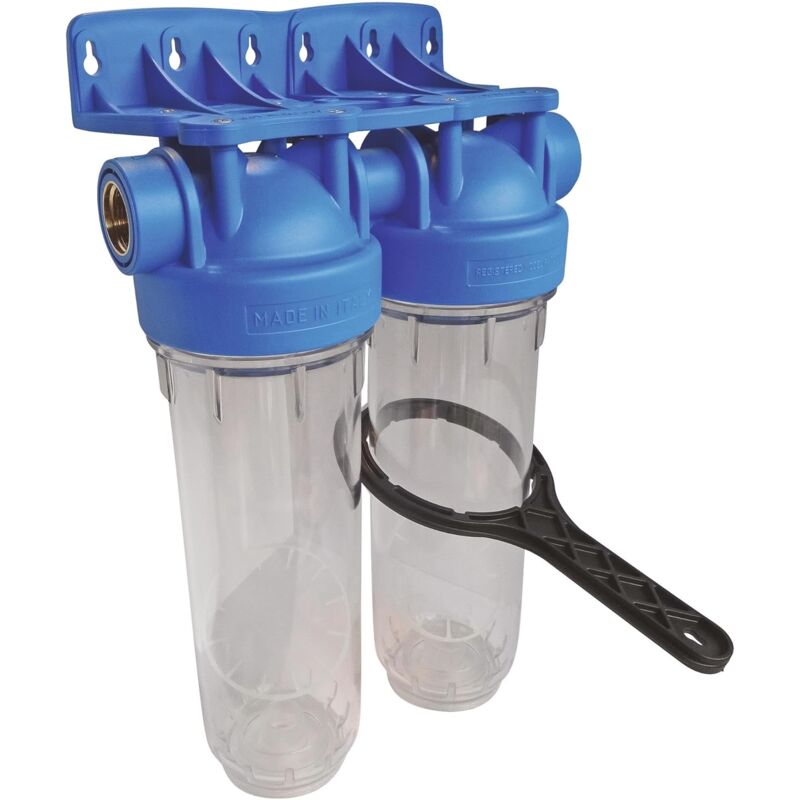 Station filtre double nu avec clé de déserrage - Taille standard 10' - Raccordement F20/27 (F3/4')