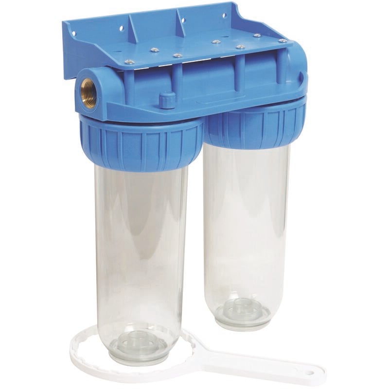 Station filtre double nu - Taille standard 10' - avec clé de déserrage