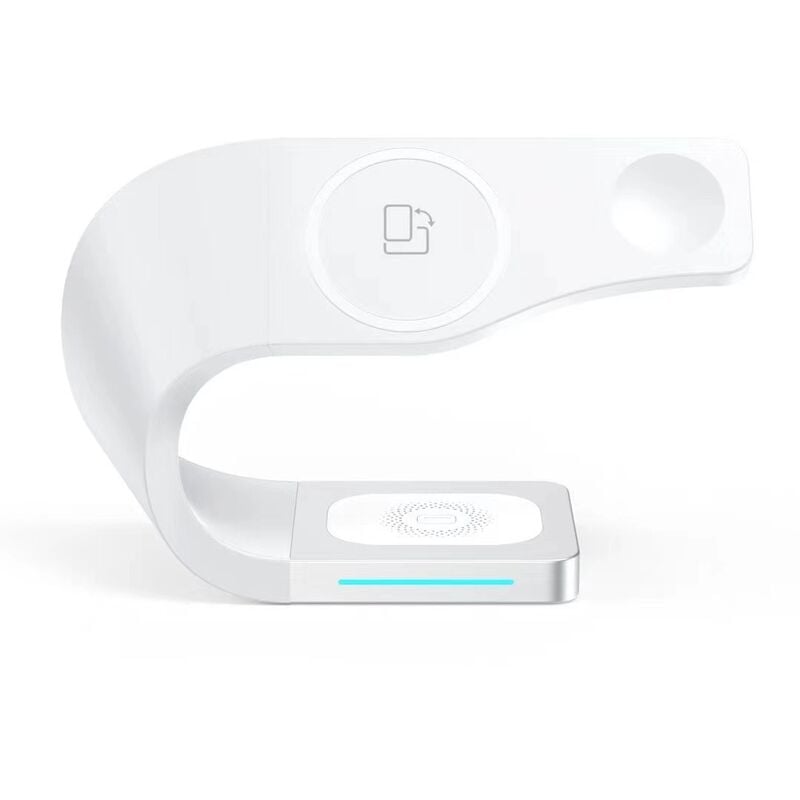 Ensoleille - Station intelligente de chargeur sans fil 4 en 1 pour Apple Series Iphone Watch Airpods, support de charge rapide 15 W(blanc)