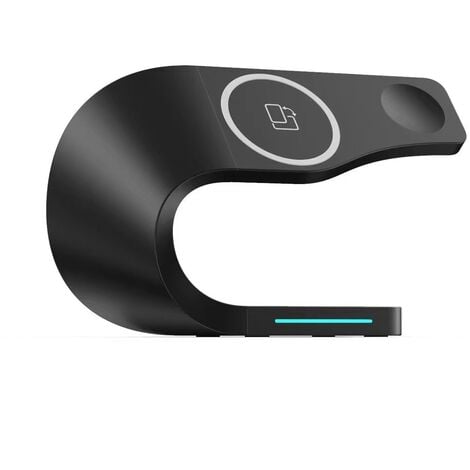 Station intelligente de chargeur sans fil 4 en 1 pour Apple Series Iphone Watch Airpods, support de charge rapide 15 W（noir）