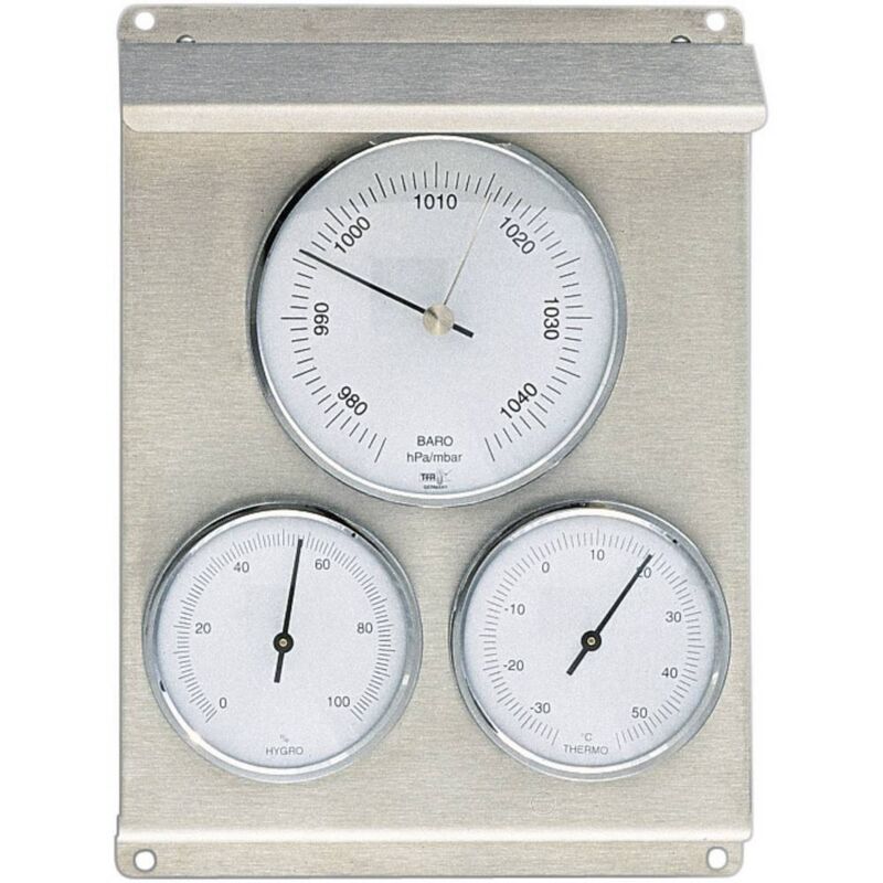 Station météo analogique analogique Tfa Dostmann 20.2010.60 acier inoxydable