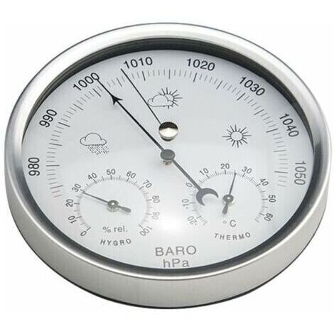 Station météo baromètre à cadran analogique avec thermomètre hygromètre mesures de pression atmosphérique simplicité et facile à lire--