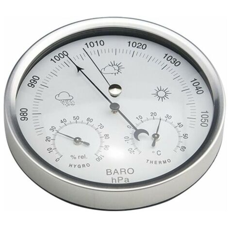 Station météo baromètre à cadran analogique avec thermomètre hygromètre mesures de pression atmosphérique simplicité et facile à lire--