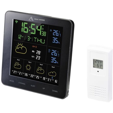 Station météo connectée – Prévisions météo 5 jours – Température et humidité int/ext – Application Tuya – Affichage numérique couleur - S535012